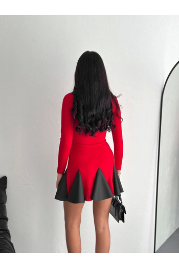 soonaksesuar Skirt Flared Crep Mini Dress S1267