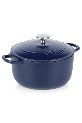 Orion Enameled cast iron pot with lid 22 cm, 3.3 l, BLUE