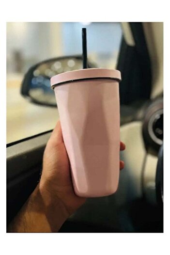 Generic Insulated Stainless Steel Coffee Mug with Lid and Straw