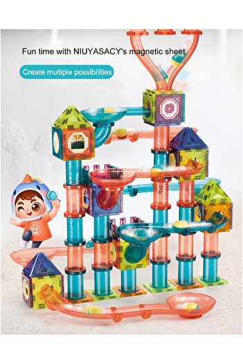 Yelajoy 151 pcs Orbital Magnetic Building Blocks Toys,3D Construction Educational Toys,for Toddlers