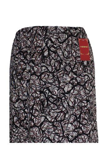 HESNA Women's Betül 8 Piece Elastic Unlined Black Stone Wrap Skirt