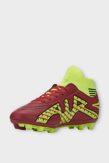 Liger High Top High Top Crampon Football Shoes with Socks RED - YELLOW
