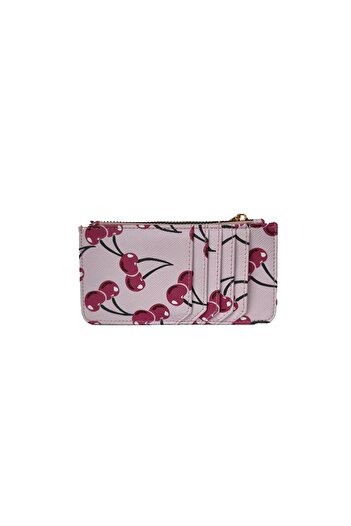 Ecrou Cherry Patterned Card Holder, Wallet Powder