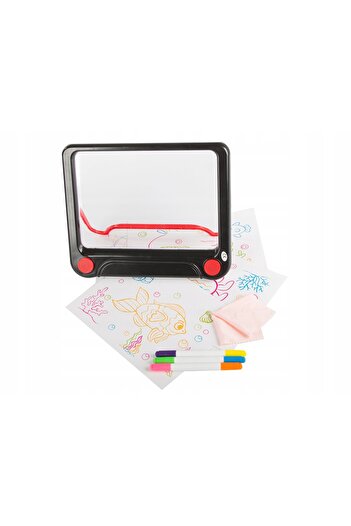 zola 3D magic drawing board, LED, 9 boards with 18 patterns, 3 double markers, washable, 24x19.5 cm