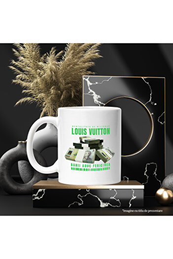 StoryGift Romania _louis Vuitton_ Mug - Money Brings Happiness, 330ml, Ceramic With White Handle, With White Handle Stg,stg4