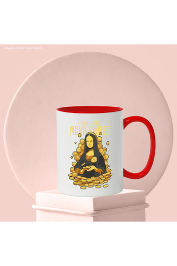 StoryGift Romania Mug With English Message Money Talks Mona Smiles, Money, Multicolor 330 ml, Ceram, With, STG