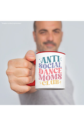 StoryGift Romania Mug for dancing moms who are in an antisocial club with Red Handle, Cu Man, STG