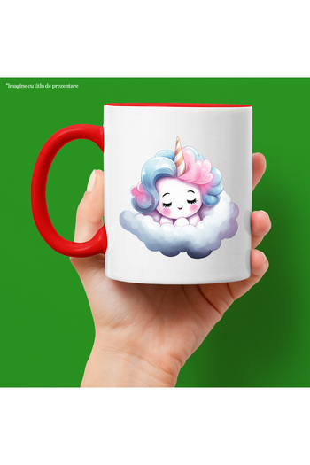 StoryGift Romania Mug with a sleeping unicorn | illustration | cloud | bedtime | night, With,STG.