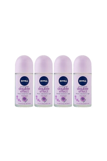NIVEA Set 4 X Deodorant Roll-on Woman 50ml, Double Effect, Anti-marks White