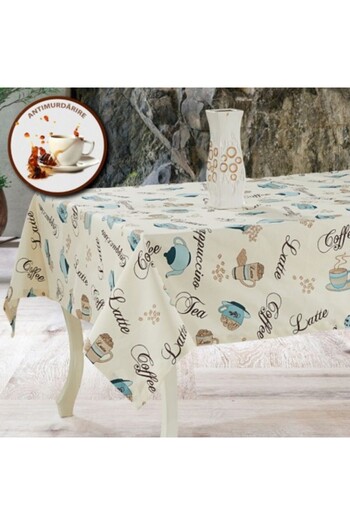 Pucioasa Teflon-coated cotton tablecloth, 160x320cm, coffee V1