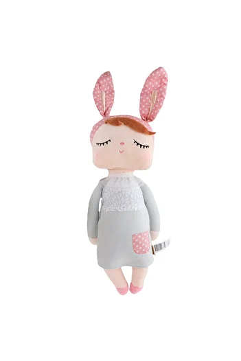zola Textile doll-Rosa, with overalls and bunny hat, soft and pleasant to the touch, 34 cm