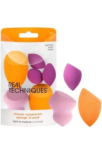 Real Techniques Miracle Complexion Sponges for Makeup Blending, Set of 6