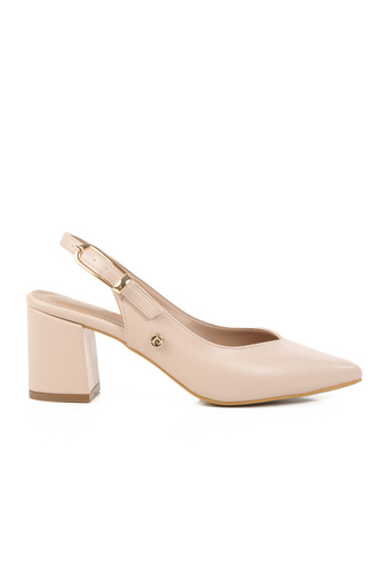 Pierre Cardin Cream Heeled Women's Evening Dress Shoes Pc-54706 Z