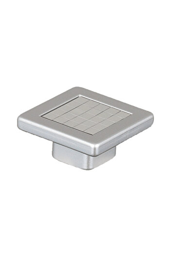 flores Buton pentru mobila patrat, cu model, X2-102, saten + crom