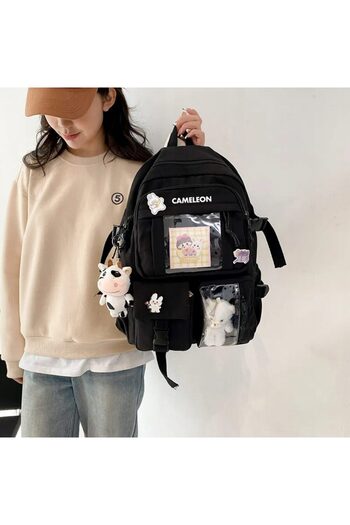 zola School bag for teenagers, waterproof, combination lock, key rings, 44x31x14 cm