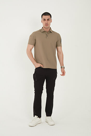 Camp Scoutland Camp615 Ανδρικό μπεζ Tactical T-Shirt με εξωτερικό τακτικό απωθητικό νερό