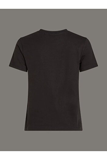 Calvin Klein Calvin Klein Women Black Woven Label Regular Short Sleeve T-Shirt