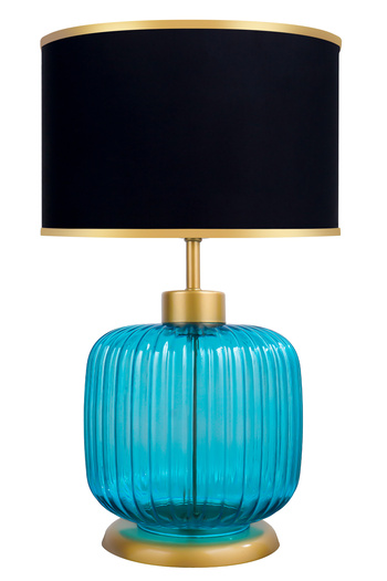MINIMAL ETICARET VE BILGI TEKNOLOJILERI Intense Sapphire Blue - Black - Glass Lampshade