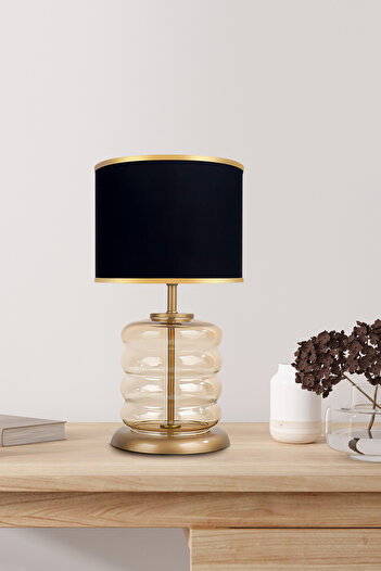 MINIMAL ETICARET VE BILGI TEKNOLOJILERI Mirror Gold - Black - Glass Lampshade