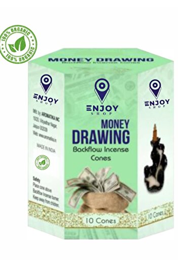ENJOY SHOP Money Drawing ( Şans Para Cagrıştırır ) Geri Akışlı Tütsü Konikleri Backflow Cones 10 Adet / 10 Pcs