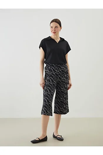 LC Waikiki Lcw Grace Patterned Women's Capri with Elastic Waist (S5)
