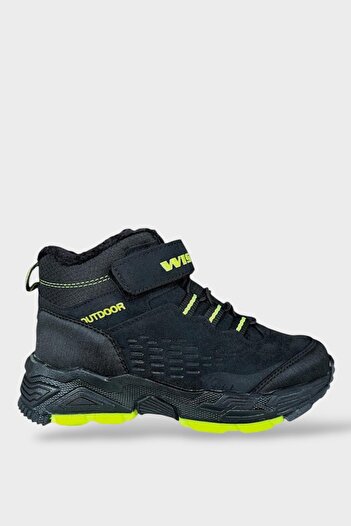 Liger Velcro Inside Wool Cold-Proof Outdoor Daily Children's Boots Black - Yellow