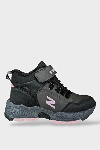 Liger Velcro Wool Inside Cold Proof Outdoor Daily Παιδικές Μπότες SMOKE - ΡΟΖ