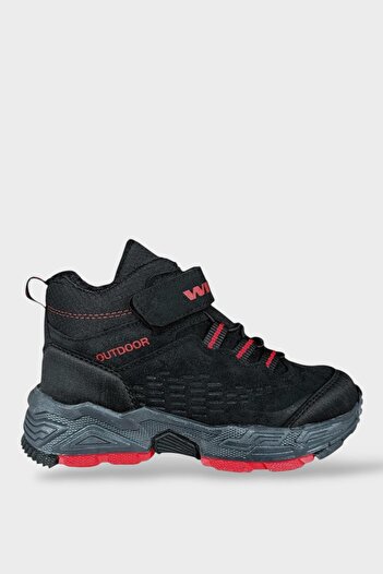 Liger Velcro Inside Wool Cold-Proof Outdoor Daily Children's Boots Black - Red
