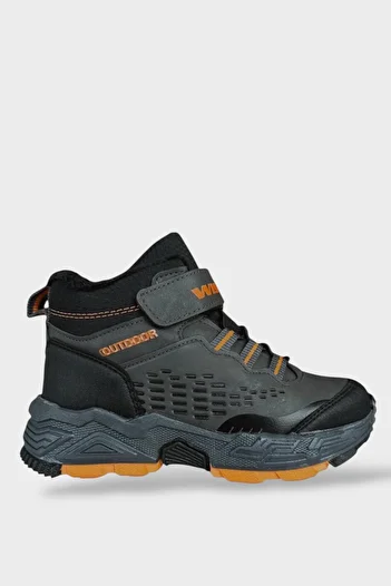 Liger Velcro Wool Inside Cold Proof Outdoor Daily Παιδικές Μπότες SMOKE - ΠΟΡΤΟΚΑΛΙ