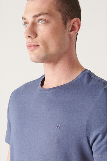 Avva Ανδρικό μπλουζάκι Indigo Crew Neck Soft Touch Basic B001171