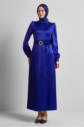 Alvina Belted Satin Dress 45551