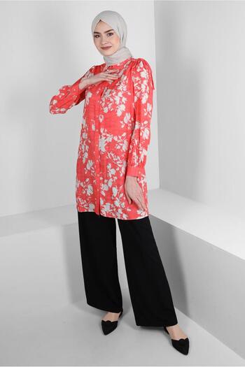 Alvina PATTERNED BINDING DETAILED SHIRT TUNIC 43733