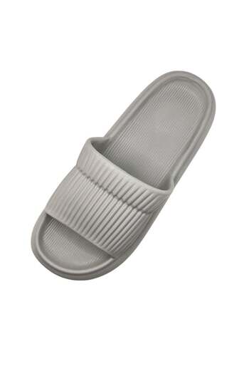 TECOS Papuci de plaja sau piscina pentru barbati, Tecos®, gri, marimea 40-41, 26 centimetri, striatii