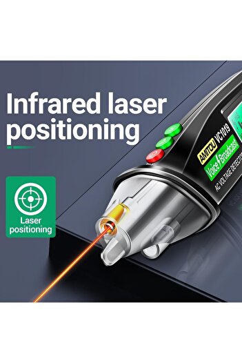 PowerS-Pro Vc1019 Voltage Tester Pen Intelligente Voice Broadcast 12V-1000V Infrared Sensor Positioning