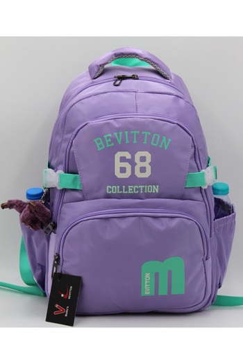 Bevitton Special Water Repellent Fabric Unisex Lilac-Green School Backpack 34500