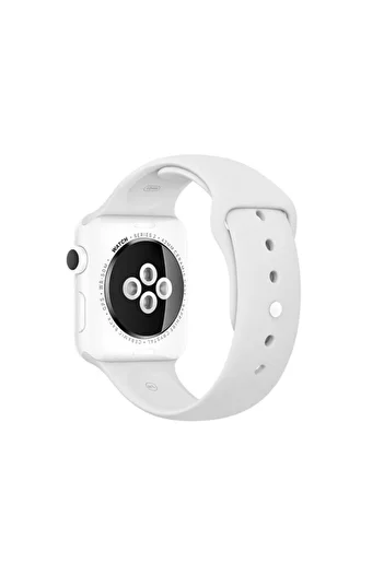REDz Accessories Curea sport pentru Apple Watch, silicon, albă - 44/45/46/49 mm, medie