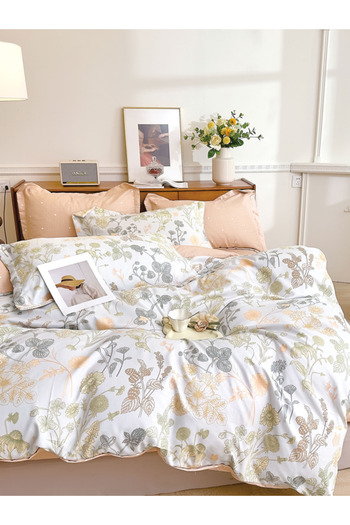 Donetella Printed Duvet Cover Set 6-Pcs – King Size 220x240 cm, Microfiber Fabric, No Filler Inside