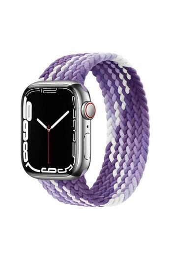 REDz Accessories Curea Solo Loop, compatibilă cu Apple Watch, elastică, violet/alb - 38/40/41 mm, foarte mică