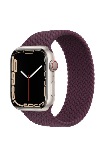 REDz Accessories Solo Loop Strap, Compatible with Apple Watch, Elastic, Burgundy - 44/45/46/49 mm, Medium