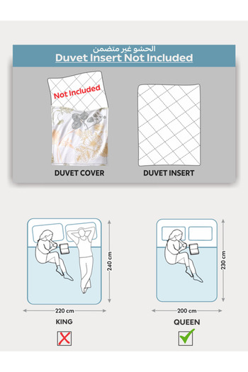 Donetella Printed Duvet Cover Set 6-Pcs – Queen Size 200x230 cm, Microfiber Fabric, No Filler Inside