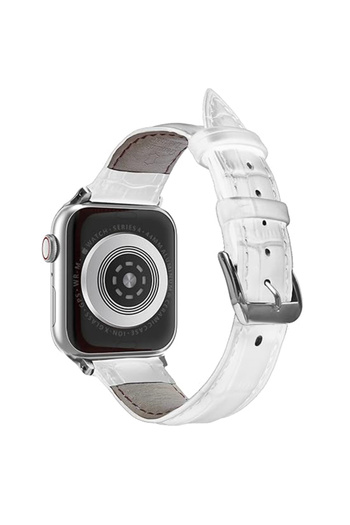 REDz Accessories Curea elegantă din crocodil, Apple Watch, efect de piele, elegantă, reglabilă, albă - 38/40/41 mm