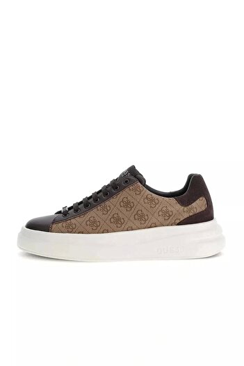 Guess Elba Men's Beige/Brown Leather Sneaker FMPVIBFAL12-BEIBR