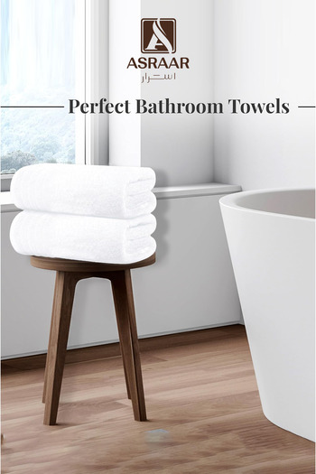 Asraar Bathroom Shower Soft Towels White Color,140x70cm450g,Lightweight and Quick Drying ,Ideal Gift Choice