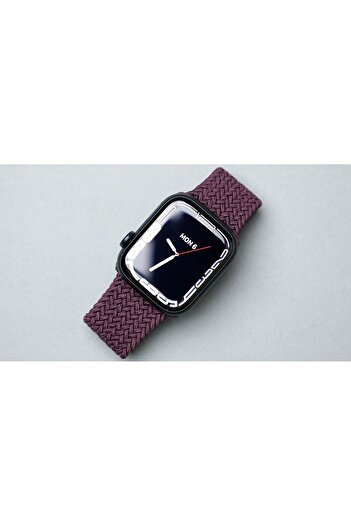 REDz Accessories Solo Loop Strap, Compatible with Apple Watch, Elastic, Burgundy - 44/45/46/49 mm, Medium