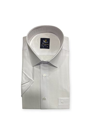Sadık Collection Men's Classic Short Sleeve Large Size Pocket Dobby Shirt 1250