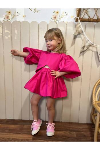 Butik Girl's Cotton Poplin Skirt Suit