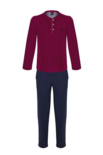 İmaj Σετ ανδρικές πιτζάμες İmaj 8400 Claret Red Color 4 τεμαχίων