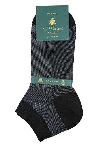 La Pescara Smoked - Black Ultra Luxury Bamboo Half Single Men's Socks Crp386