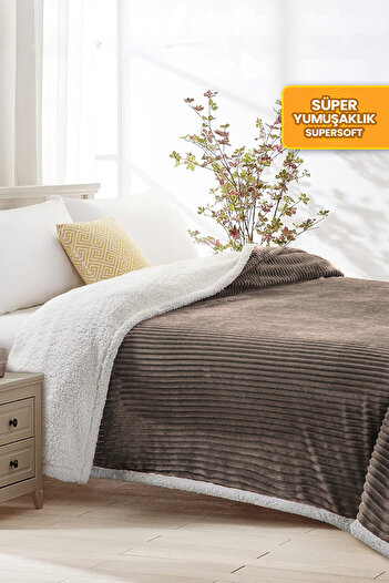 Evlen Home Collection Soft Plush Wellsoft Bedspread - Brown Colored Double