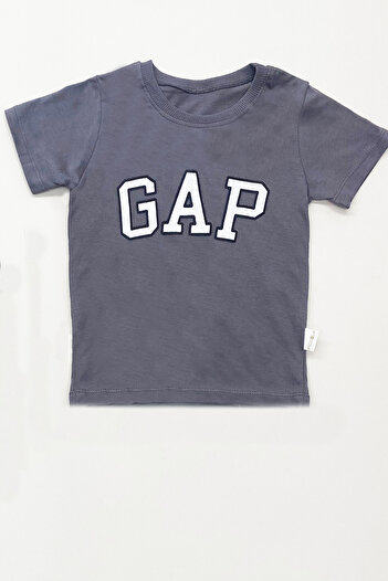 HÇM Boy's Top and Bottom Set with Text Printed Short Sleeves B45